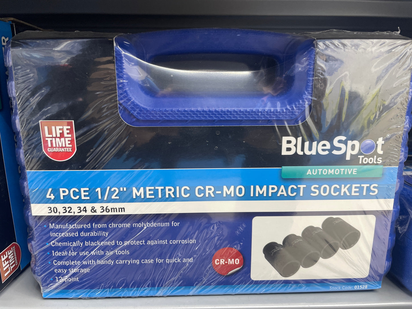 BLUESPOT 4 PCE 1/2” METRIC CR-MO IMPACT SOCKETS