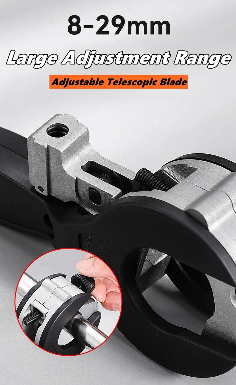 Ratcheting Tubing Cutter 8-29Mm Universal Pipe Cutter Stainless Steel Copper Aluminium Ratchet Scissors Hose Cutting Hand Tools