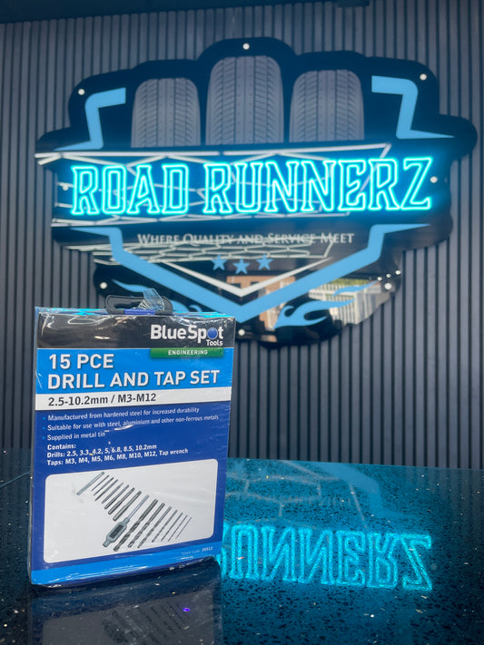 BLUESPOT 15 PCE DRILL AND TAP SET 2.5-10.2MM/M3-M12