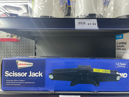 STREETWIZE SCISSOR JACK 1.5 TONNE (1500KG)