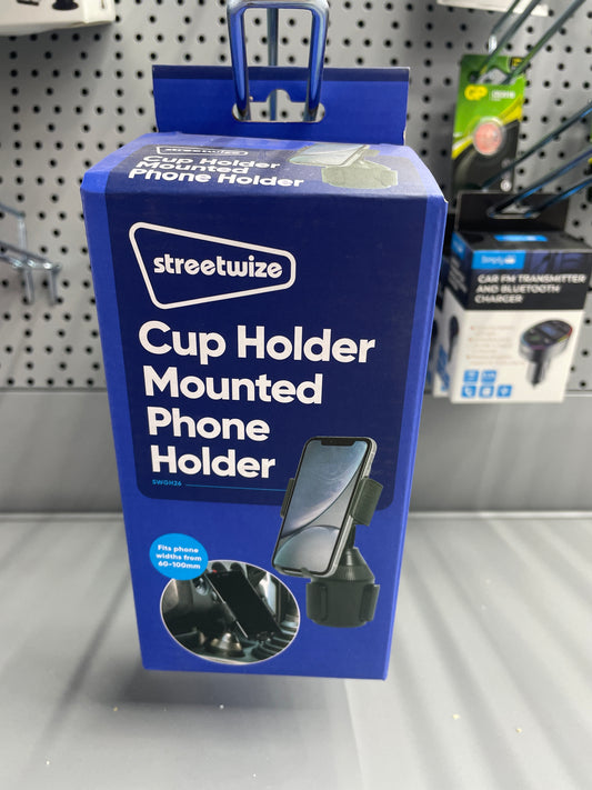 STREETWIZE CUP HOLDER MOUNTED PHONE HOLDER