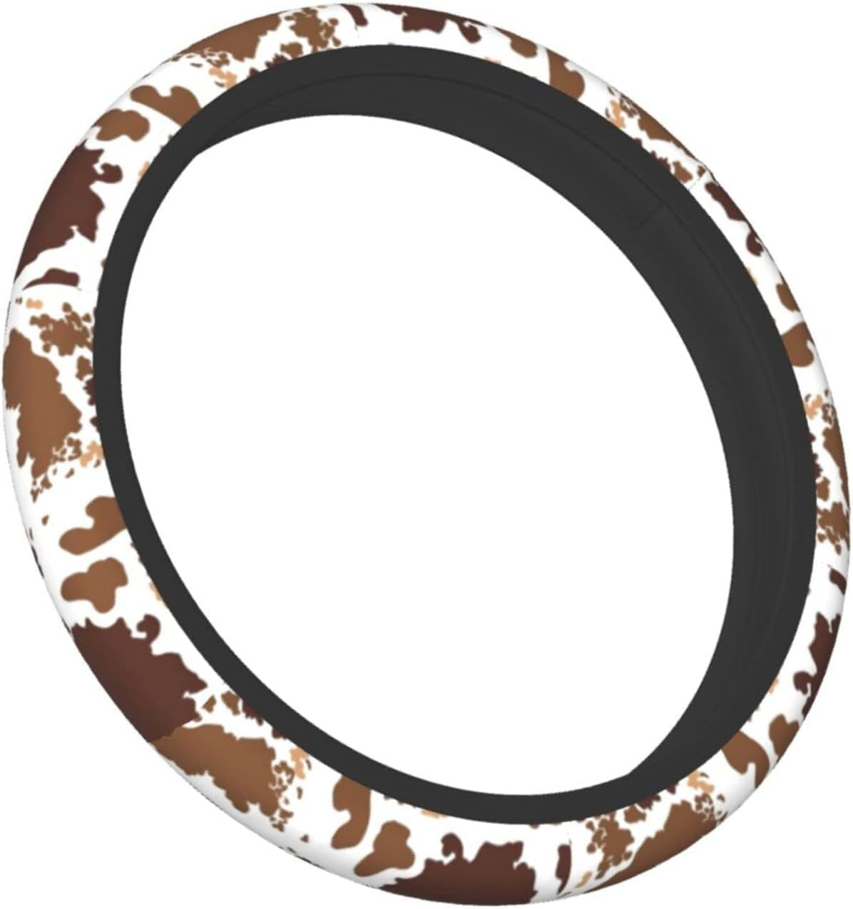 Brown Cow Print Steering Wheel Cover Universal 15 Inches for Women Men, Neoprene Anti-Slip Cute Car Steering Wheel Grip Wrap Car Accessories Protective Case Cover for Vehicle Truck SUV¡­