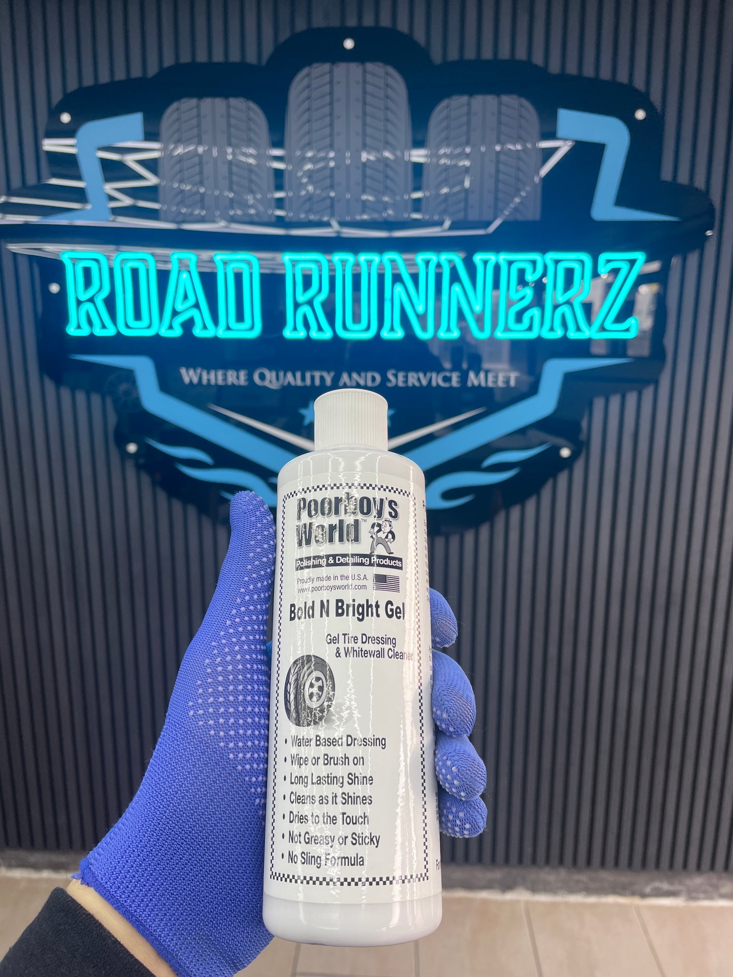 POORBOY’S WORLD BOLD N BRIGHT GEL TIRE DRESSING & WHITEWALL CLEANER