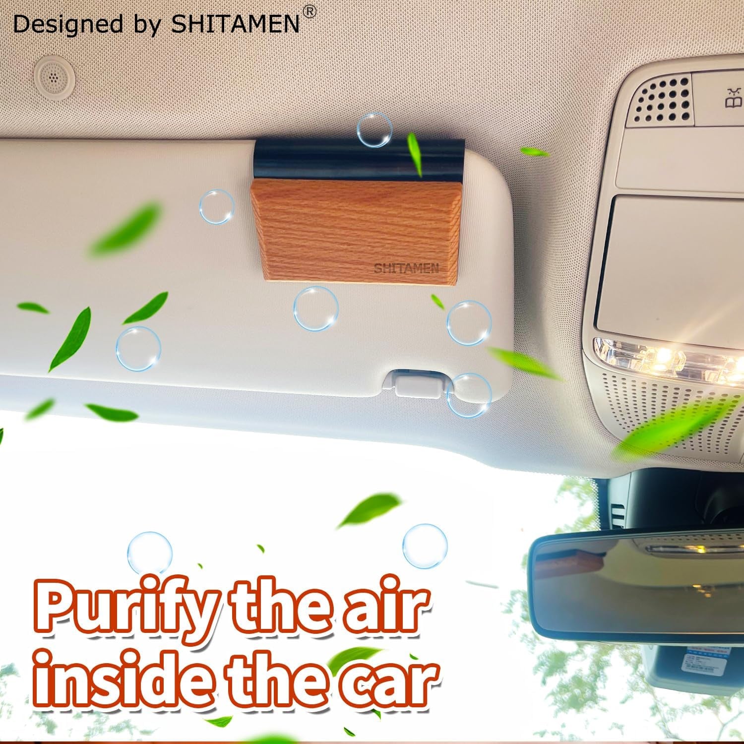 Car Air Freshener - Wood Air Freshener - Car Odor Eliminator - Visor Clip Scent Starter Kit (Pack of 1 Teak Scent)