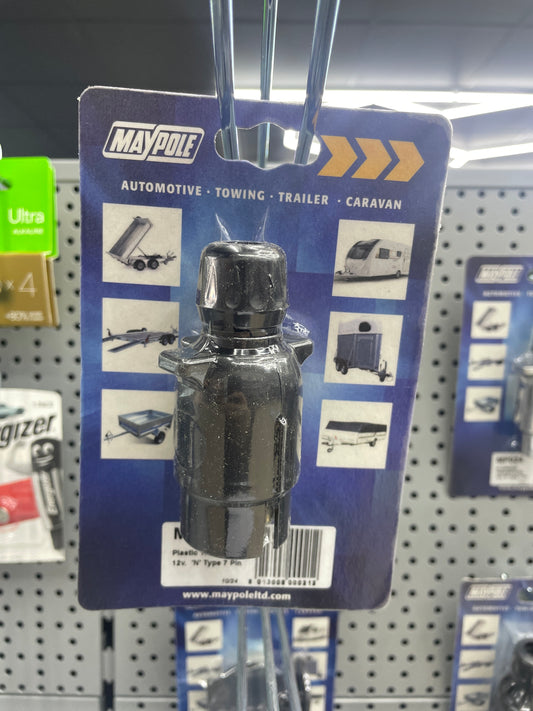 MAYPOLE 7 PIN 12V PLASTIC TRAILER PLUG N TYPE