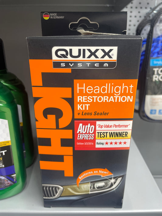 QUIXX SYSTEM LIGHT HEADLIGHT RESTORATION KIT & LENS SEALER