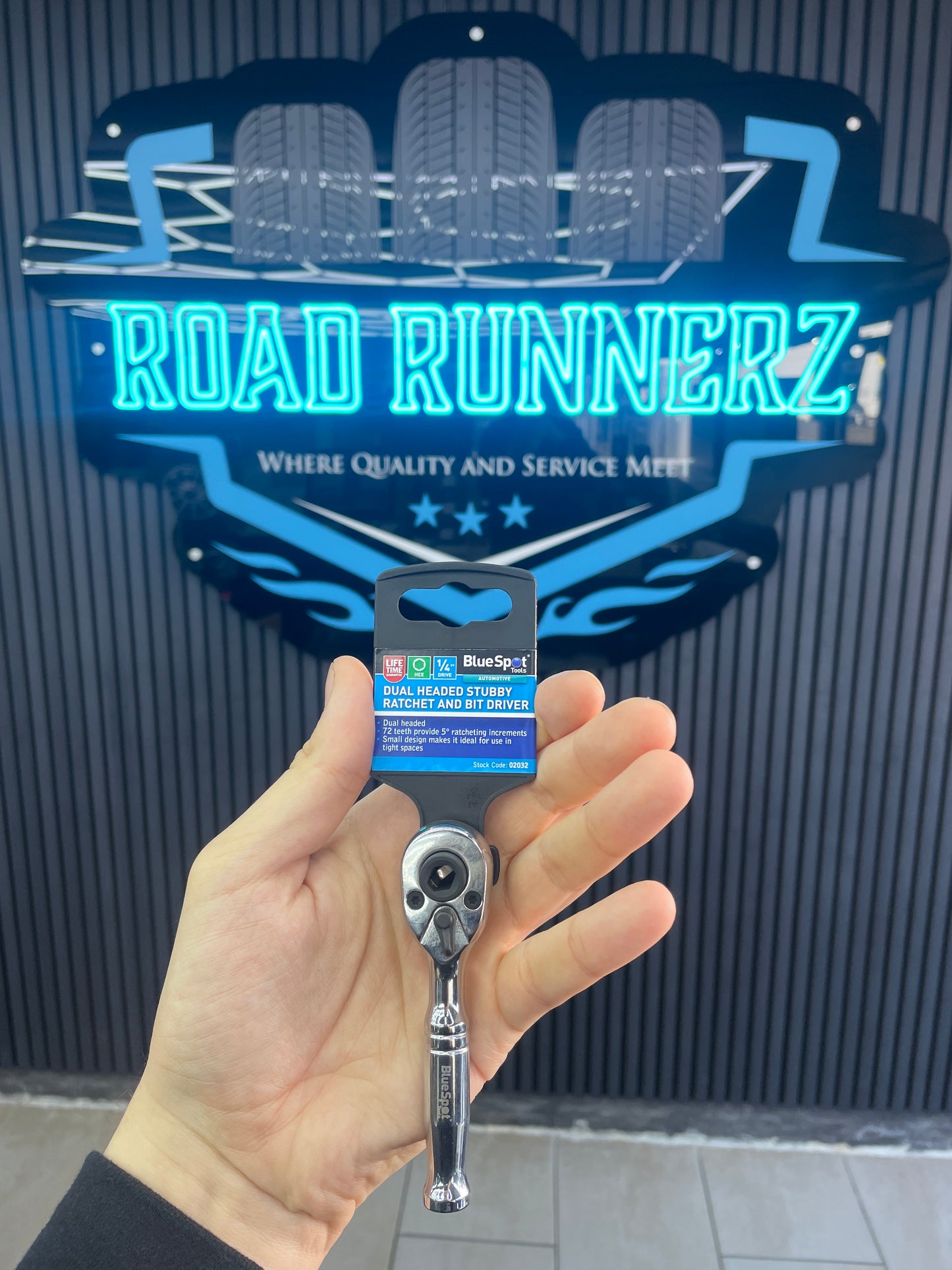 BLUESPOT DUAL HEADED STUBBY RATCHET AND BIT DRIVER