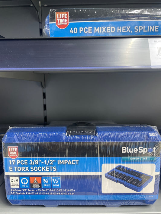 BLUESPOT 17 PCE 3/8” - 1/2” IMPACT E TORX SOCKETS