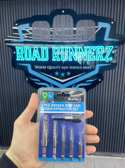 BLUESPOT 6 PCE BROKEN BOLT AND SCREW EXTRACTOR SET