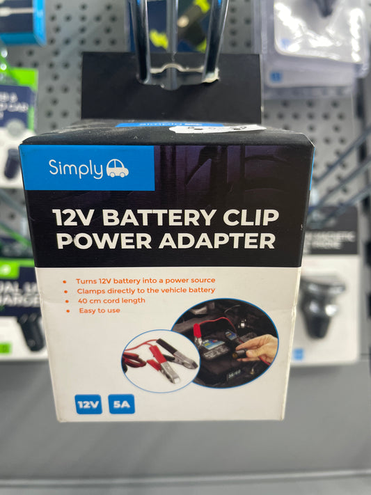 SIMPLY 12V BATTERY CLIP POWER ADAPTER