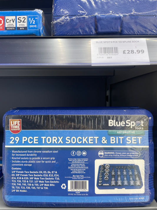 BLUESPOT 29 PCE TORX SOCKET & BIT SET