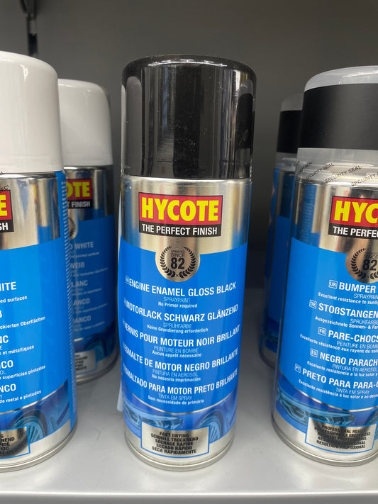 HYCOTE ENGINE ENAMEL GLOSS BLACK SPRAY PAINT