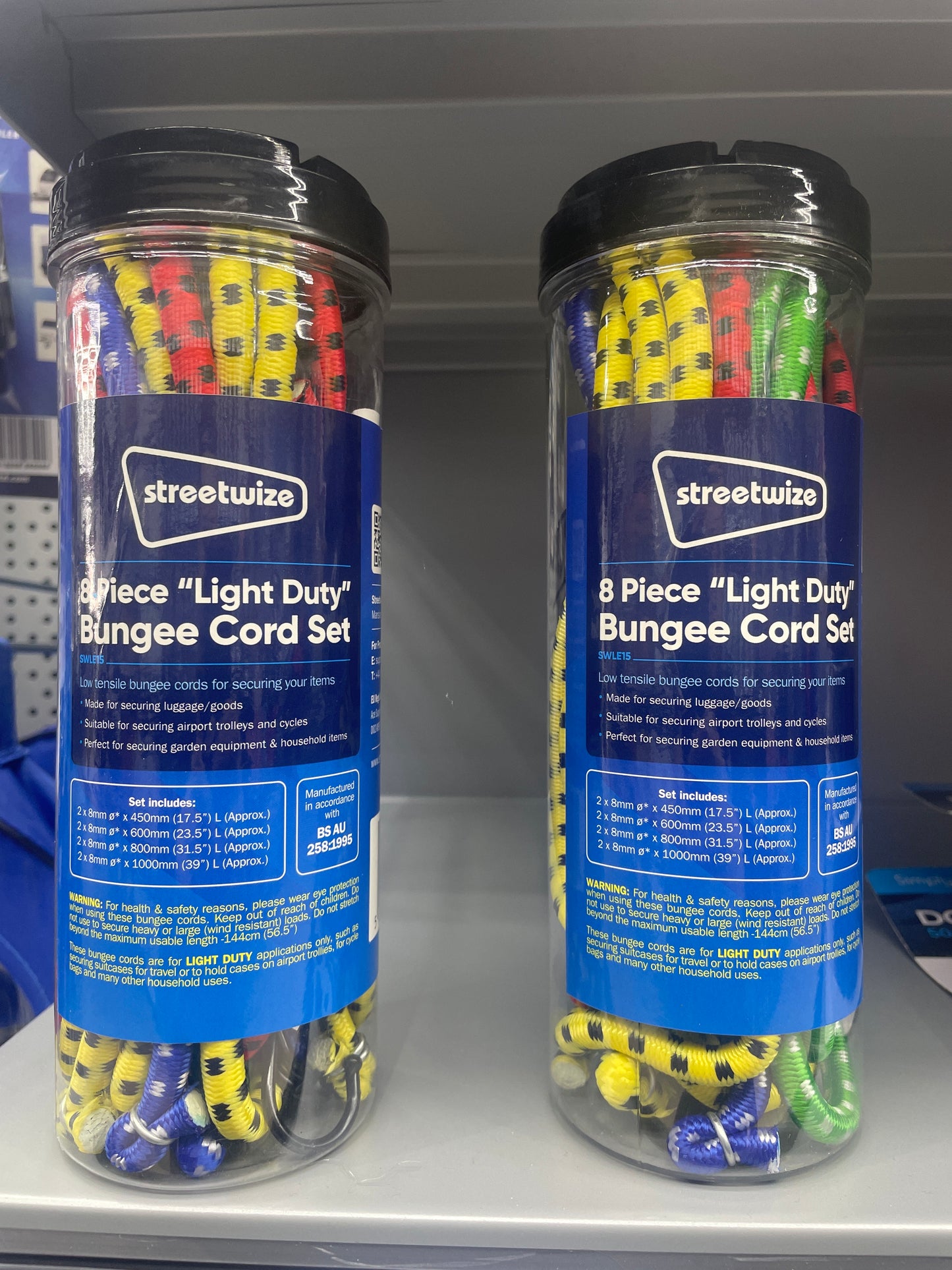 STREETWIZE 8 PIECE “LIGHT DUTY” BUNGEE CORD SET