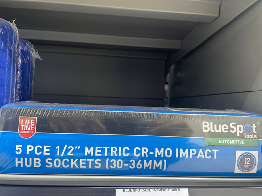 BLUESPOT 5 PCE 1/2” METRIC CR-MO IMPACT HUB SOCKETS (30 - 36MM)