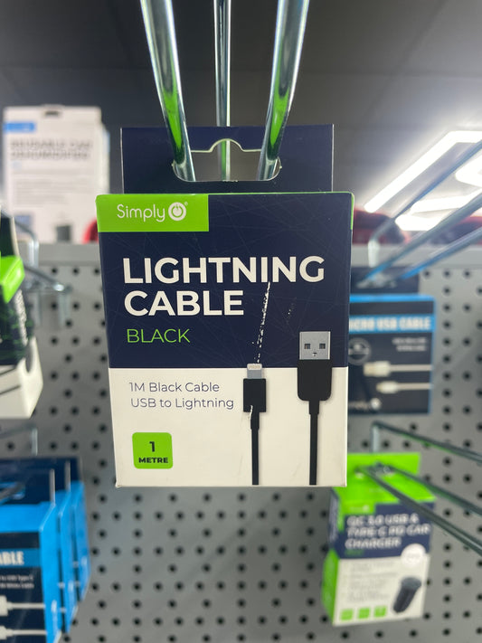 SIMPLY LIGHTNING CABLE BLACK