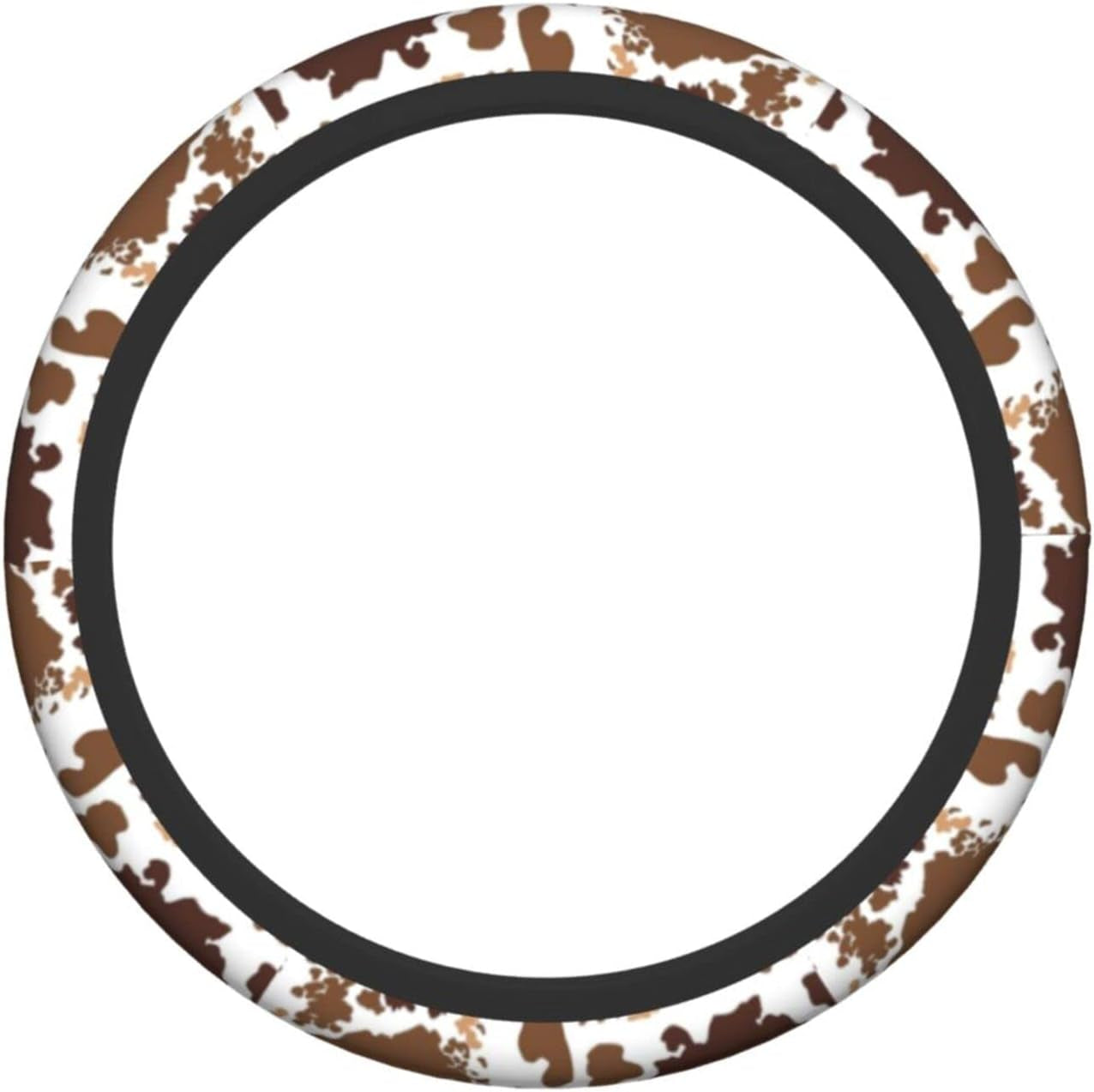 Brown Cow Print Steering Wheel Cover Universal 15 Inches for Women Men, Neoprene Anti-Slip Cute Car Steering Wheel Grip Wrap Car Accessories Protective Case Cover for Vehicle Truck SUV¡­