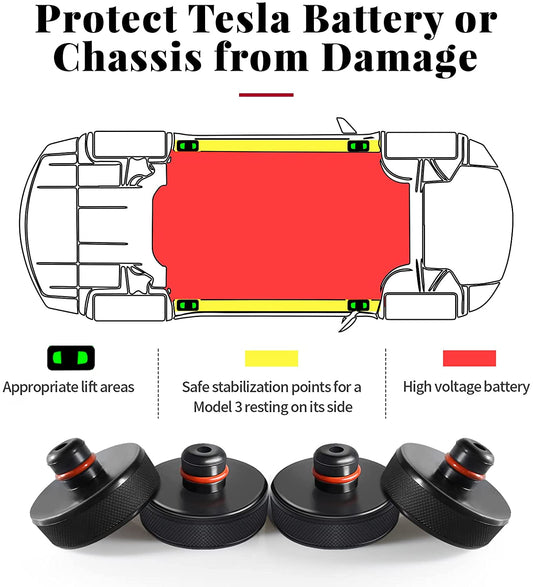 Lifting Jack Pad for Tesla Model 3 S X Y, 4 Pucks with a Storage Case, Accessories for Tesla Vehicles