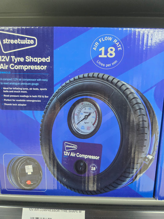 STREETWISE 12V TYRE SHAPED AIR COMPRESSOR