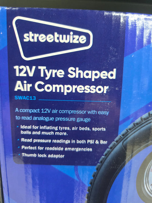 STREETWISE 12V TYRE SHAPED AIR COMPRESSOR